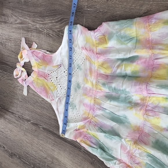 NEW!  UO Urban Outfitters Head in the Cloud Tie Dye Dress Pink Mint Yellow - Picture 9 of 14